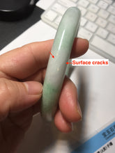 Load image into Gallery viewer, 75.7mm certified Type A 100% Natural sunny green/light green round cut plus size Jadeite Jade bangle AY100-9626
