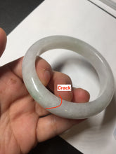 Load image into Gallery viewer, 56.6mm certified 100% natural Type A icy watery light green/white jadeite jade bangle BP52-3872
