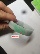 Load image into Gallery viewer, 52.5mm Certified type A 100% Natural sunny green/purple/white square Jadeite Jade bangle AT87-4715
