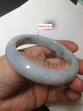 Load image into Gallery viewer, 56.2mm certified Type A 100% Natural green/purple/white Jadeite Jade bangle AY74-5914
