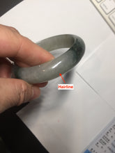 Load image into Gallery viewer, 53.7mm certificated Type A 100% Natural dark green gray black Jadeite Jade bangle S87-7052
