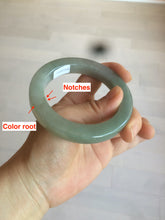 Load image into Gallery viewer, 55.2mm certified type A 100% Natural light green/gray square style Jadeite Jade bangle AX78-5249
