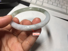 Load image into Gallery viewer, 55mm Certified Type A 100% Natural green white slim round cut Jadeite Jade bangle Y169-3693
