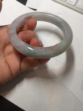 Load image into Gallery viewer, 60mm certified Type A 100% Natural light green purple chubby Jadeite Jade bangle PA115-9526
