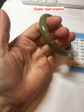 Load image into Gallery viewer, 53.2mm certified type A 100% Natural green/yellow with dark green floating flowers Jadeite Jade bangle PC104-9106
