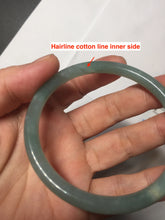 Load image into Gallery viewer, 56.5mm Certified Type A 100% Natural light green/blue/gray Guatemala slim round cut Jadeite bangle PD71-8153
