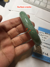 Load image into Gallery viewer, 58.4mm Certified Type A 100% Natural sunny green gray Jadeite Jade bangle PA118-9889
