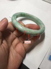 Load image into Gallery viewer, 60.5mm certified type A 100% Natural sunny green/white Jadeite Jade bangle B115-8218
