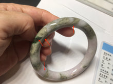 Load image into Gallery viewer, 58.5mm Certified Type A 100% Natural light green/sunny green/brown/black/purple(Rocky Mountain Dusk) chubby round cut Jadeite bangle PD87-1090
