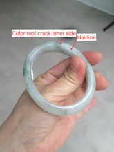 Load image into Gallery viewer, 51.5mm certified 100% natural Type A light green/white oval jadeite jade bangle AZ124-2782
