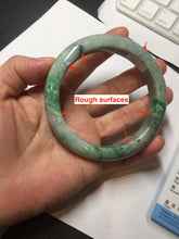 Load image into Gallery viewer, 60.5mm certified Type A 100% Natural sunny green gray black Jadeite Jade bangle BS82-9879
