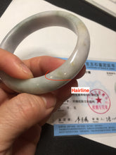 Load image into Gallery viewer, 58mm 100% natural certified light green purple yellow(FU LU SHOU) jadeite jade bangle BN37-7345
