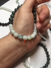 Load image into Gallery viewer, 7.6-8mm 100% natural white/black/blue/green/brown(Wuji, Mocui) jadeite jade beads bracelet BP148
