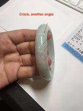 Load image into Gallery viewer, Shopify only. 55.7mm certified 100% natural icy watery light white/sunny green jadeite jade bangle BN73-9363
