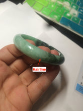 Load image into Gallery viewer, 52.6mm certified 100% natural Type A apple green/dark green jadeite jade bangle H116-2848
