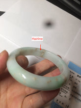 Load image into Gallery viewer, 55.8mm certified 100% natural Type A sunny green/white/brown jadeite jade bangle Y137-3334
