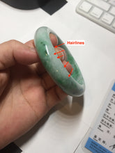 Load image into Gallery viewer, 55.7mm certified type A 100% Natural sunny green Jadeite Jade bangle B114-8228
