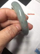 Load image into Gallery viewer, 54.7mm certified 100% natural icy watery green blue with brown flying dandelions jadeite jade bangle BN64-2598
