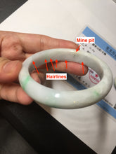 Load image into Gallery viewer, 55.7mm Certified Type A 100% Natural sunny green white Jadeite Jade bangle BP44-3179
