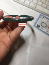 Load image into Gallery viewer, 57mm Certified Type A 100% Natural dark green/blue/gray with flying snow Guatemala slim round cut Jadeite bangle PA153-8824
