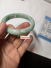 Load image into Gallery viewer, 56.2mm certified Type A 100% Natural sunny green/ white Jadeite Jade bangle BS32-4439
