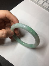 Load image into Gallery viewer, 56.5mm 100% natural type A white/sunny green round cut jadeite jade bangle BL108
