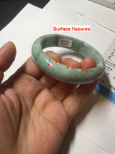 Load image into Gallery viewer, 56.4mm certified Type A 100% Natural sunny green/ white Jadeite Jade bangle BS33-4430
