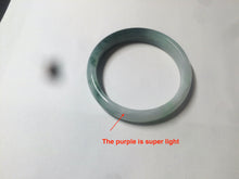 Load image into Gallery viewer, 46.7mm Certified Type A 100% Natural sunny green/dark green/purple Jadeite Jade bangle AX6-0100
