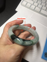 Load image into Gallery viewer, 53.9mm 100% natural Type A sunny green white purple jadeite jade bangle BN4-8233
