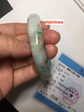 Load image into Gallery viewer, 57mm certified 100% natural type A sunny green/purple/yellow jadeite jade bangle BN101-7704
