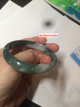 Load image into Gallery viewer, 54.9mm certified natural Type A oily dark green/white jadeite jade bangle AK76-3271
