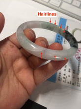 Load image into Gallery viewer, 57.2mm certified Type A 100% Natural icy watery light green sunny green purple Jadeite Jade bangle BQ64-5668
