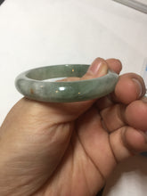 Load image into Gallery viewer, 50mm certified Type A 100% Natural icy watery light green red oval Jadeite Jade bangle BQ8-3804
