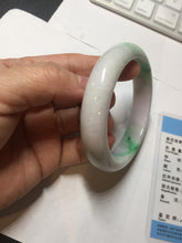 Load image into Gallery viewer, 卖了  57mm certified Type A 100% Natural sunny green/purple/white(白底青) Jadeite Jade bangle BF138-4073
