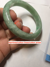 Load image into Gallery viewer, 58.4mm Certified Type A 100% Natural sunny green gray Jadeite Jade bangle PA118-9889
