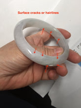 Load image into Gallery viewer, 60.5mm certified Type A 100% Natural light green purple chubby Jadeite Jade bangle PA116-9531
