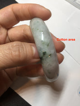 Load image into Gallery viewer, 54.5mm Certified 100% natural Type A white with green floating flowers jadeite jade bangle BN19-7053
