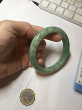 Load image into Gallery viewer, 59mm Certified Type A 100% Natural sunny green gray Jadeite Jade bangle BG236-9898
