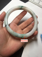 Load image into Gallery viewer, 75mm certified Type A 100% Natural light green purple red with green floating flowers plus size Jadeite Jade bangle AY97-9628

