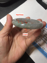 Load image into Gallery viewer, 53mm 100% natural certified dark green/gray jadeite jade bangle BM53-8655
