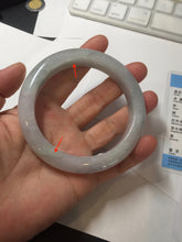 Load image into Gallery viewer, 60mm certified Type A 100% Natural light green purple chubby Jadeite Jade bangle PA115-9526
