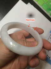 Load image into Gallery viewer, 57.9mm certified type A 100% Natural light green/white jadeite jade bangle AY53-1460
