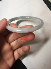 Load image into Gallery viewer, 卖了 55.5mm certificated Type A 100% Natural icy watery green/white slim round cut Jadeite Jade bangle BK69-9874
