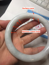 Load image into Gallery viewer, 74.5mm certified Type A 100% Natural light green white round cut plus size Jadeite Jade bangle BP171-1257
