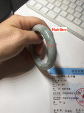 Load image into Gallery viewer, 53.5mm 100% natural certified green/white/light purple jadeite jade bangle AU44-0248
