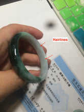 Load image into Gallery viewer, 46.7mm Certified Type A 100% Natural sunny green/dark green/purple Jadeite Jade bangle AX6-0100
