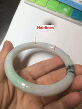 Load image into Gallery viewer, 57.5mm Certified 100% natural Type A icy sunny green/white/purple round cut jadeite jade bangle K107-2845
