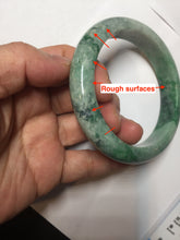 Load image into Gallery viewer, 60.5mm certified Type A 100% Natural sunny green gray black Jadeite Jade bangle BS81-9872
