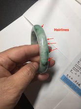 Load image into Gallery viewer, 57.7mm certified Type A 100% Natural sunny green white purple Jadeite Jade bangle BQ44-4138
