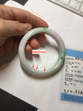 Load image into Gallery viewer, 卖了  57mm certified Type A 100% Natural sunny green/purple/white(白底青) Jadeite Jade bangle BF138-4073
